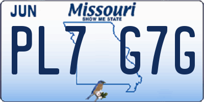 MO license plate PL7G7G