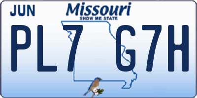MO license plate PL7G7H