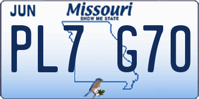 MO license plate PL7G7O