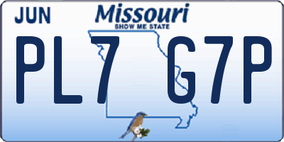 MO license plate PL7G7P