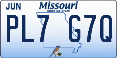 MO license plate PL7G7Q