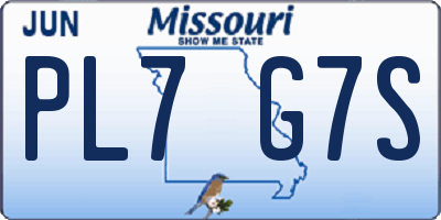 MO license plate PL7G7S