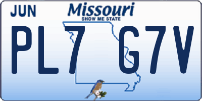 MO license plate PL7G7V