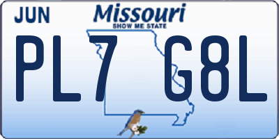 MO license plate PL7G8L