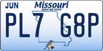 MO license plate PL7G8P