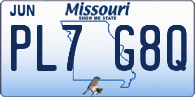 MO license plate PL7G8Q