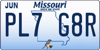 MO license plate PL7G8R