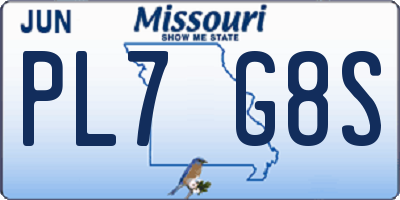 MO license plate PL7G8S