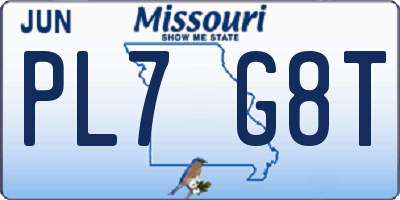 MO license plate PL7G8T