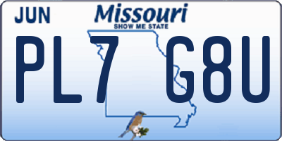 MO license plate PL7G8U