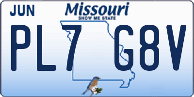 MO license plate PL7G8V