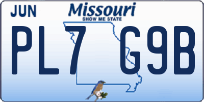 MO license plate PL7G9B