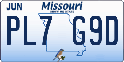 MO license plate PL7G9D