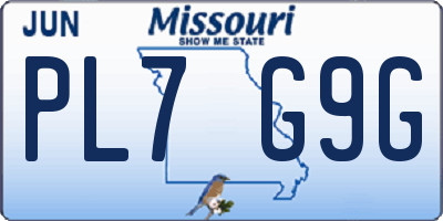 MO license plate PL7G9G