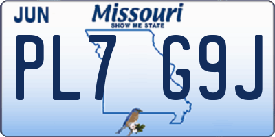 MO license plate PL7G9J