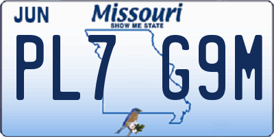 MO license plate PL7G9M