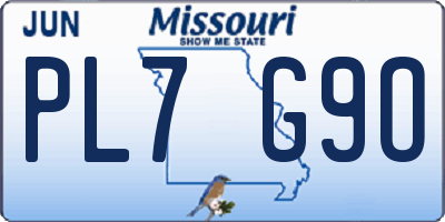 MO license plate PL7G9O