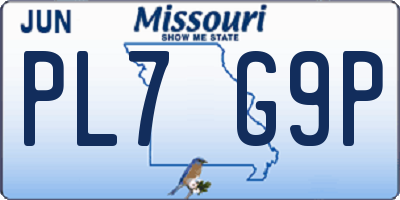 MO license plate PL7G9P