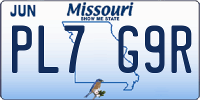 MO license plate PL7G9R