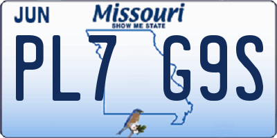 MO license plate PL7G9S