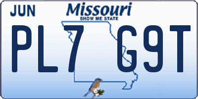 MO license plate PL7G9T