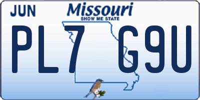 MO license plate PL7G9U