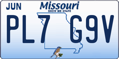 MO license plate PL7G9V