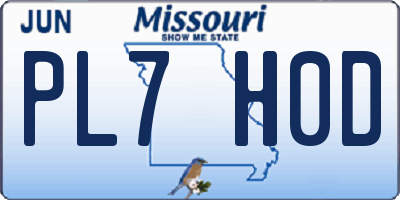 MO license plate PL7H0D