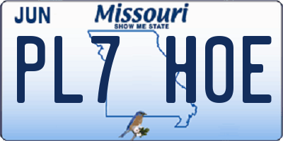 MO license plate PL7H0E