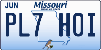 MO license plate PL7H0I