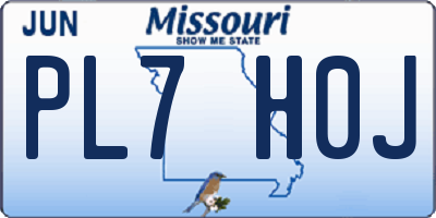 MO license plate PL7H0J