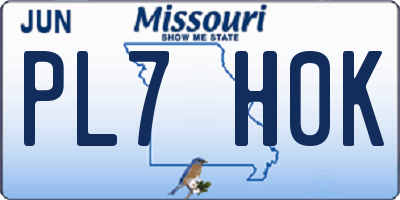 MO license plate PL7H0K