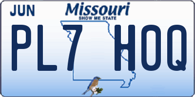 MO license plate PL7H0Q