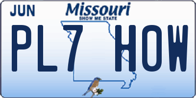 MO license plate PL7H0W