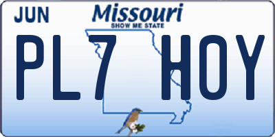 MO license plate PL7H0Y