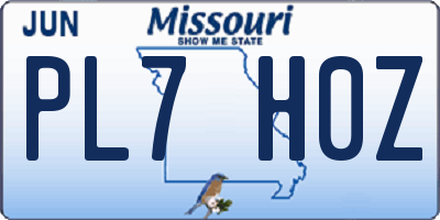 MO license plate PL7H0Z