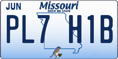 MO license plate PL7H1B