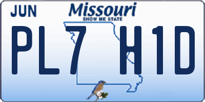 MO license plate PL7H1D