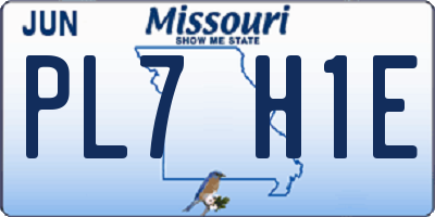 MO license plate PL7H1E