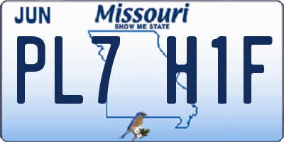 MO license plate PL7H1F