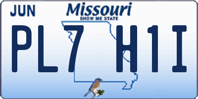 MO license plate PL7H1I