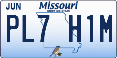 MO license plate PL7H1M