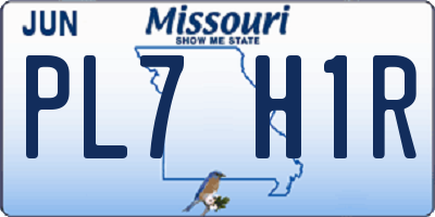 MO license plate PL7H1R