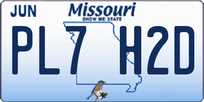MO license plate PL7H2D