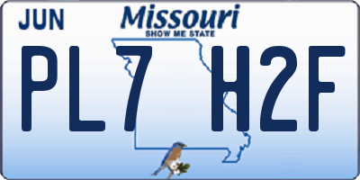 MO license plate PL7H2F