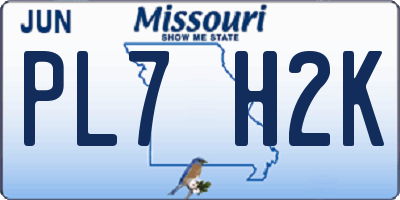 MO license plate PL7H2K
