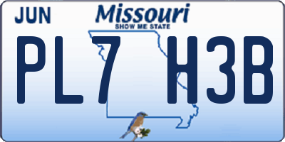 MO license plate PL7H3B