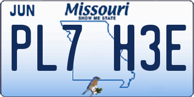 MO license plate PL7H3E