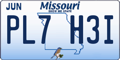 MO license plate PL7H3I