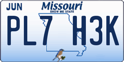 MO license plate PL7H3K
